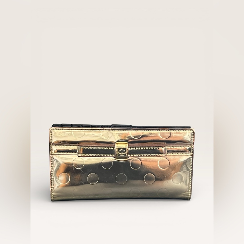 Kate Spade Metallic Gold Polka Dot Wallet